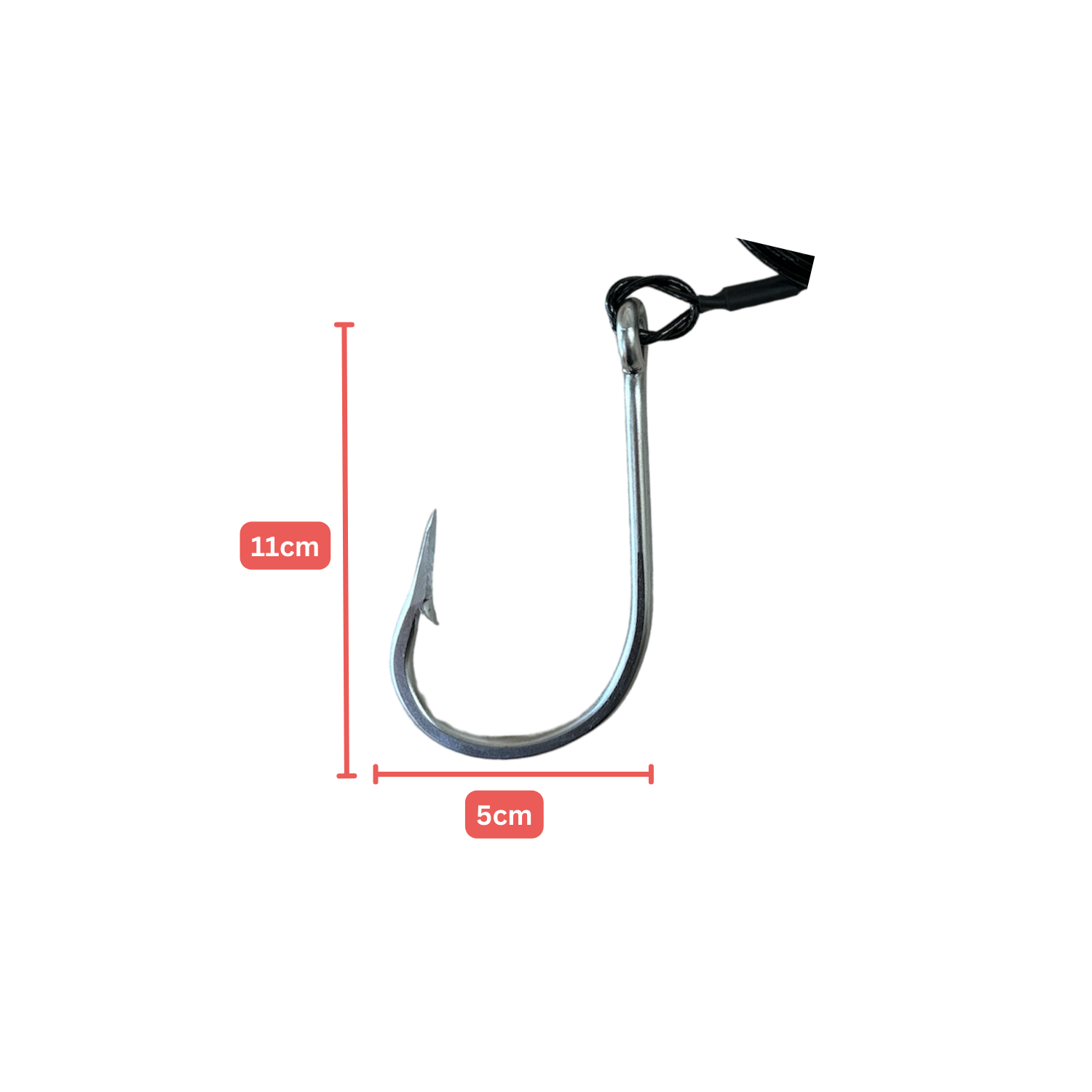 2X shark trace 10/0 circle hook 200kg [445lb] s/s coated 49 strand wire