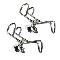 2 x Rod Holder 25mm Rail Mount 316 Stainless Steel Double Wire Style