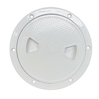 Deck Plate 150mm (6") Plastic Round Inspection Port Hatch White