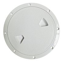 Deck Plate 210mm (8") Plastic Round Inspection Port Hatch White