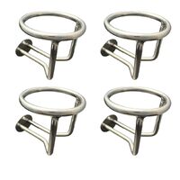 4 x Drink Cup Holder Marine 316 Stainless Steel - 90mm cup width