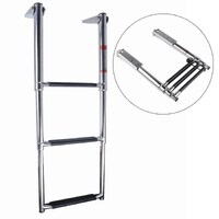  Telescopic Boat Ladder 316 Stainless Steel Anti-slip 3 Steps 