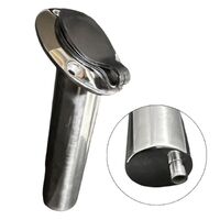 Rod Holder with PVC Liner 15° Flange Flush Mount with Drainage Pipe 316 Stainless Steel