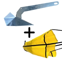 7.5kg Plough Anchor and MEDIUM Sea Anchor Drify Drogue PACKAGE