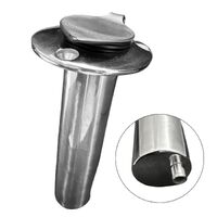 Rod Holder with PVC Liner 90° Flange Flush Mount with Drainage Pipe 316 Stainless Steel