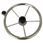 Steering Wheel with Control Knob Stainless Steel (340mm)