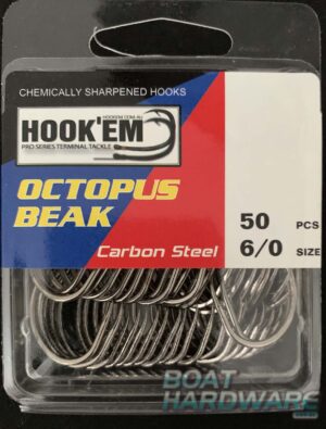 Octopus Beak Fishing Hooks – Size 6/0 (50 Pack)