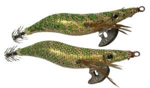 2 x Squid Jig Hosaku 3 grams Green Camo (UV Reactive)