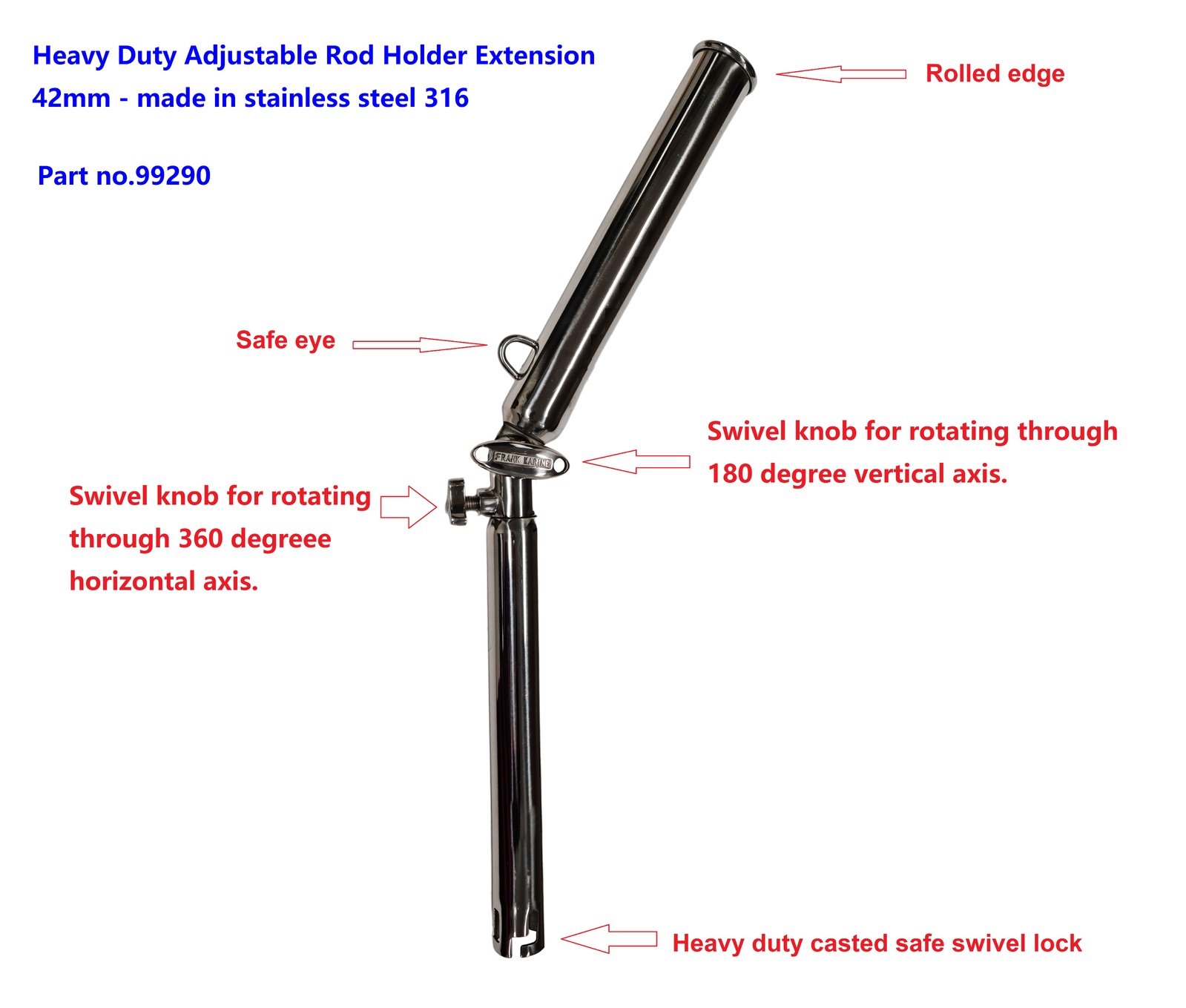 Rod Holder Extension - 42mm Adjustable - Image 2