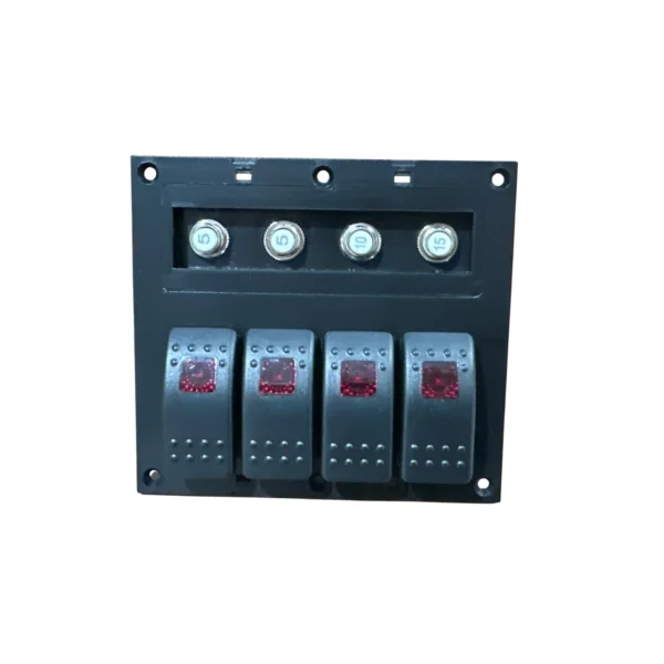 Waterproof 4 Gang Switch Panel - Pre-Wired (with Circuit Breakers)