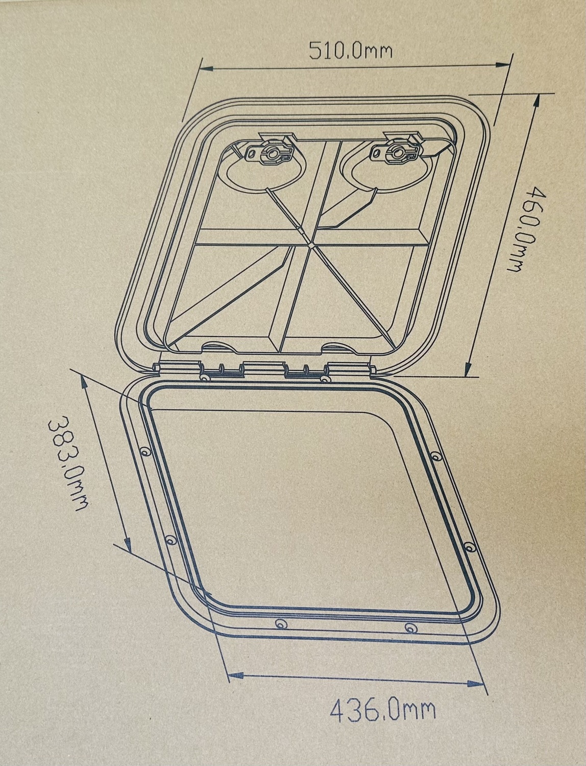 Deluxe Boat Hatch - 510mm x 460mm - Image 5