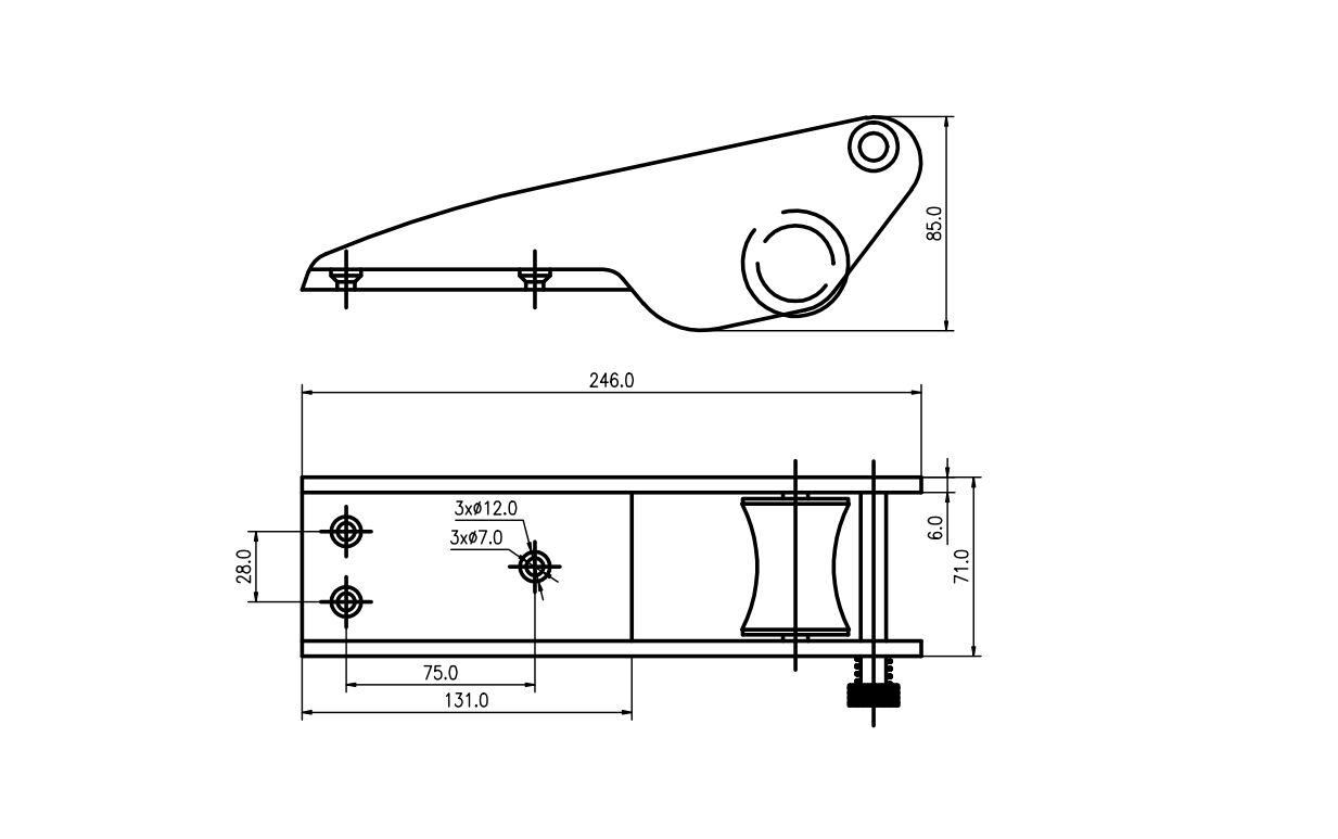 Boat Bow Sprit Roller - 6mm Thick - 246mm length - Image 3