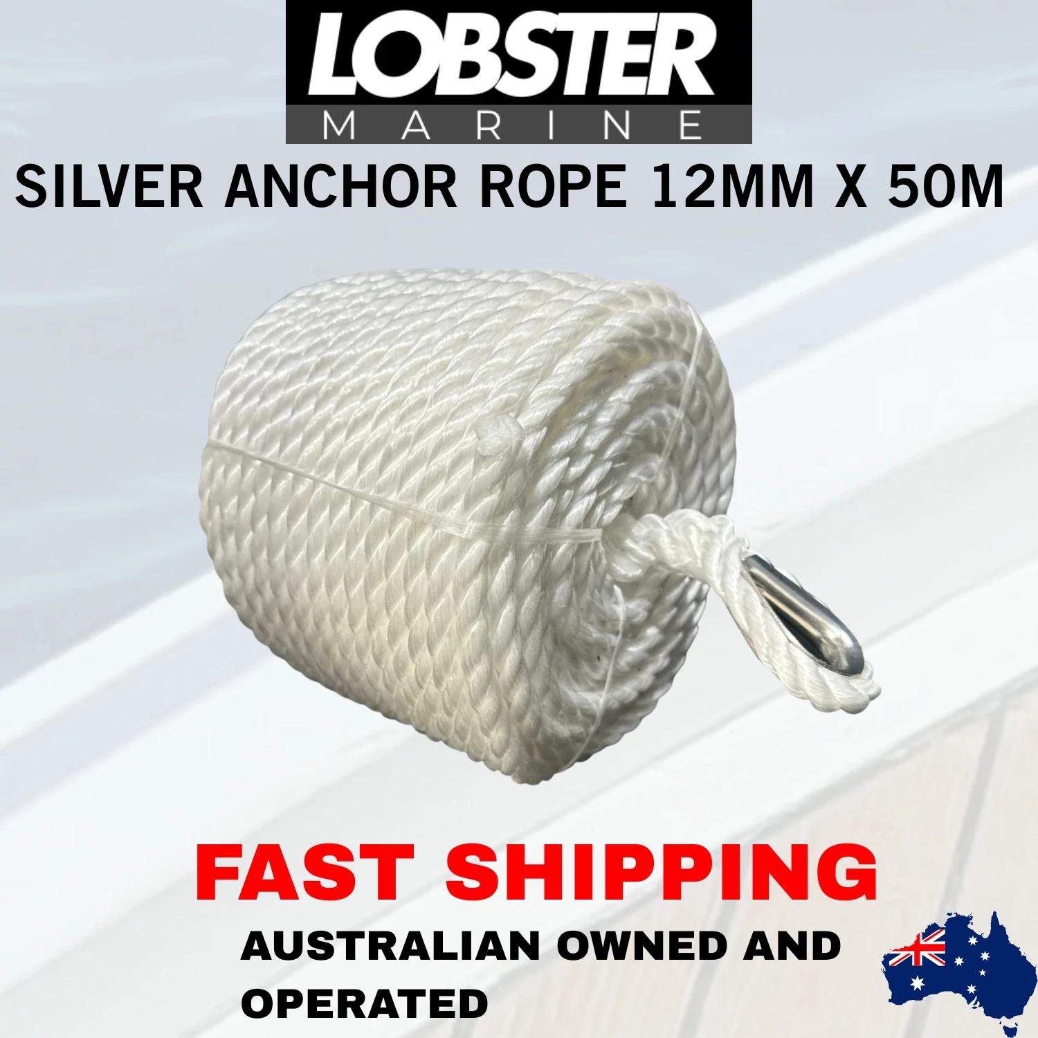 Silver Anchor Rope 50m x 12mm - Image 8