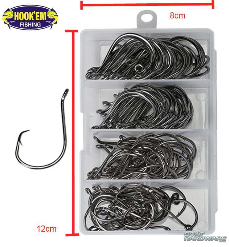 Octopus Circle Hooks 200pce Pack (50 each of Size #1 #2 #4 #6 ) - Image 2