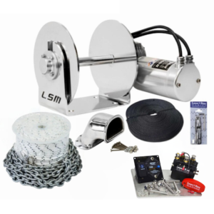 GX2 Winch with Hawse Pipe 90m x 8mm Combo