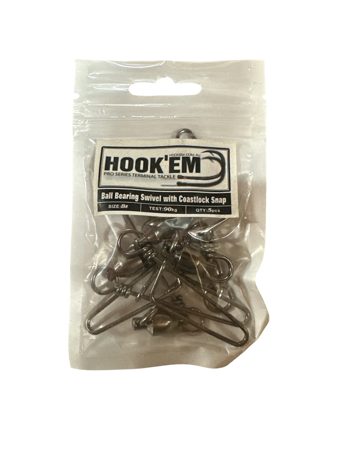 Size 8 Ball Bearing Swivel with Coastlock Snap (Pack of 5) - Image 2