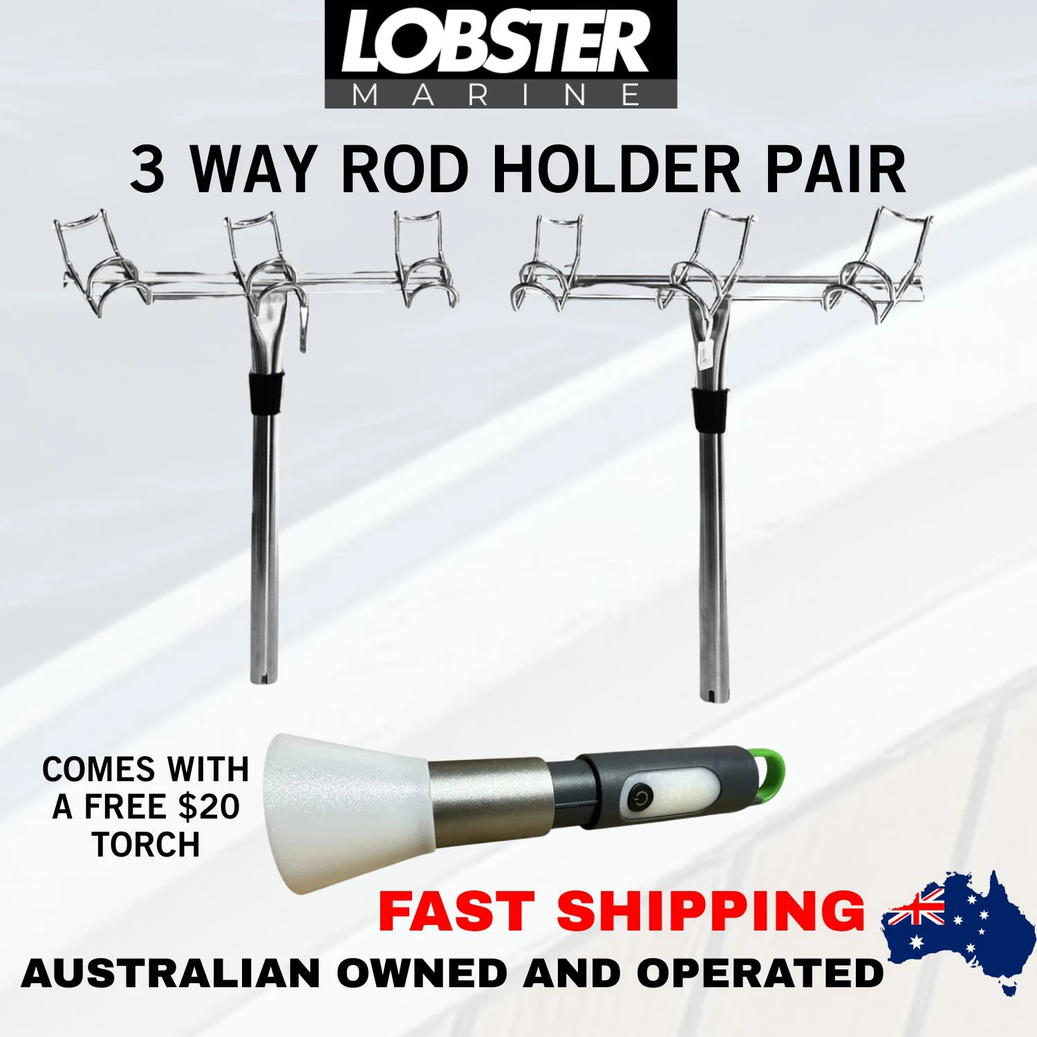 3 Way Rod Holder PAIR - WITH FREE TORCH - Image 6