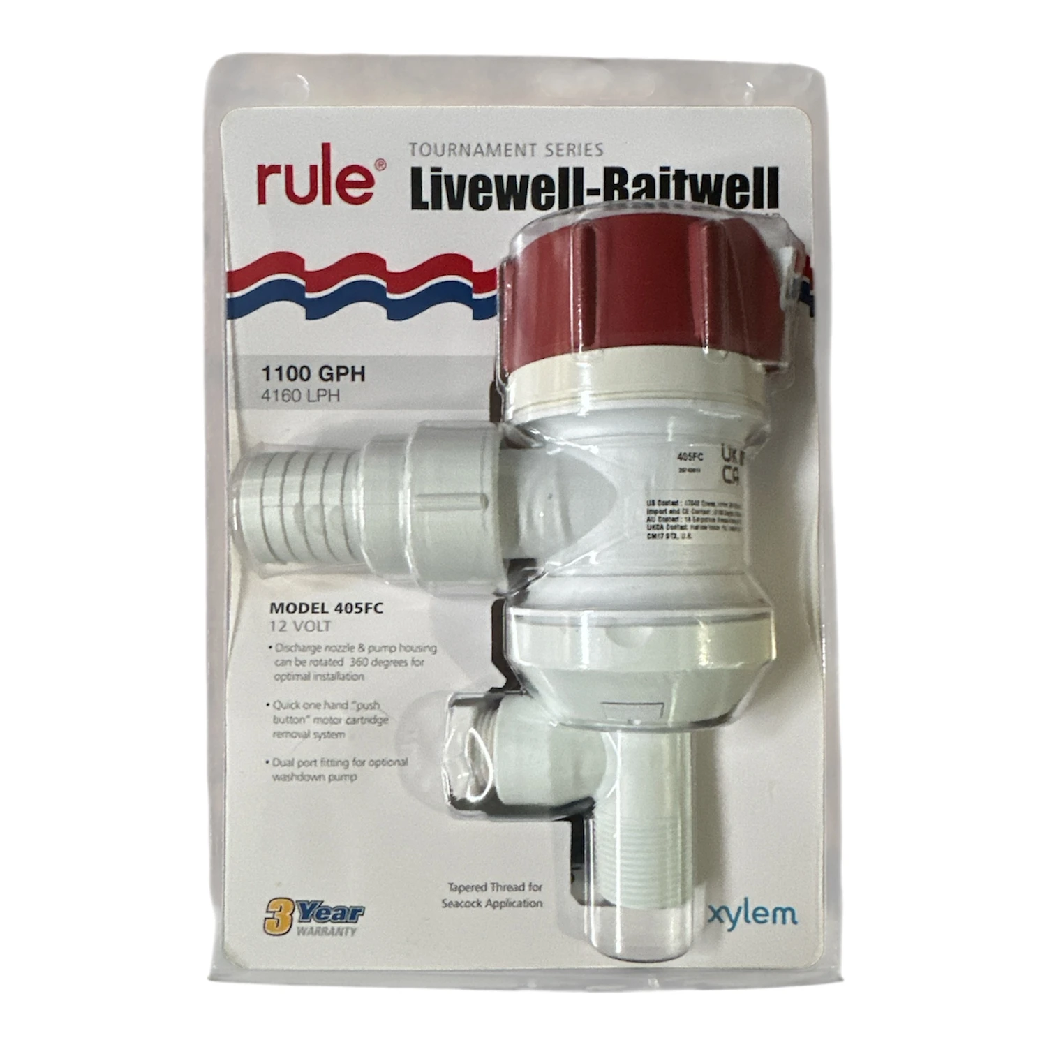 Rule Tournament Series Livewell/Baitwell Pump – 1100 GPH (405FC) - Image 2