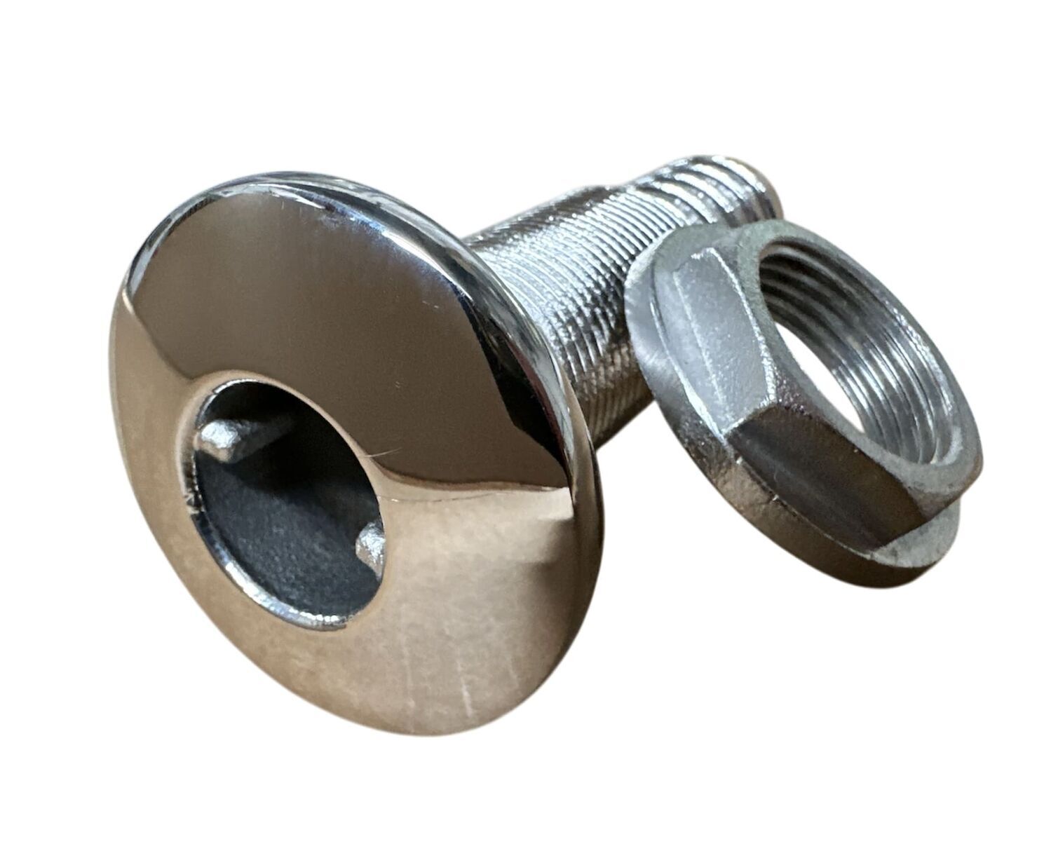 Through Hull Fitting 3/4” (19mm) Stainless Steel with Hose Tail - Image 2