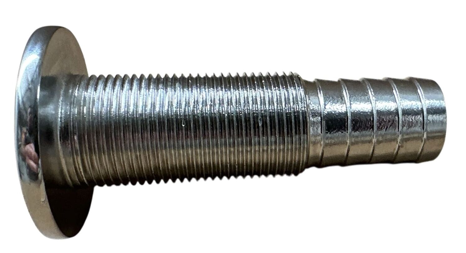 Through Hull Fitting 3/4” (19mm) Stainless Steel with Hose Tail - Image 3