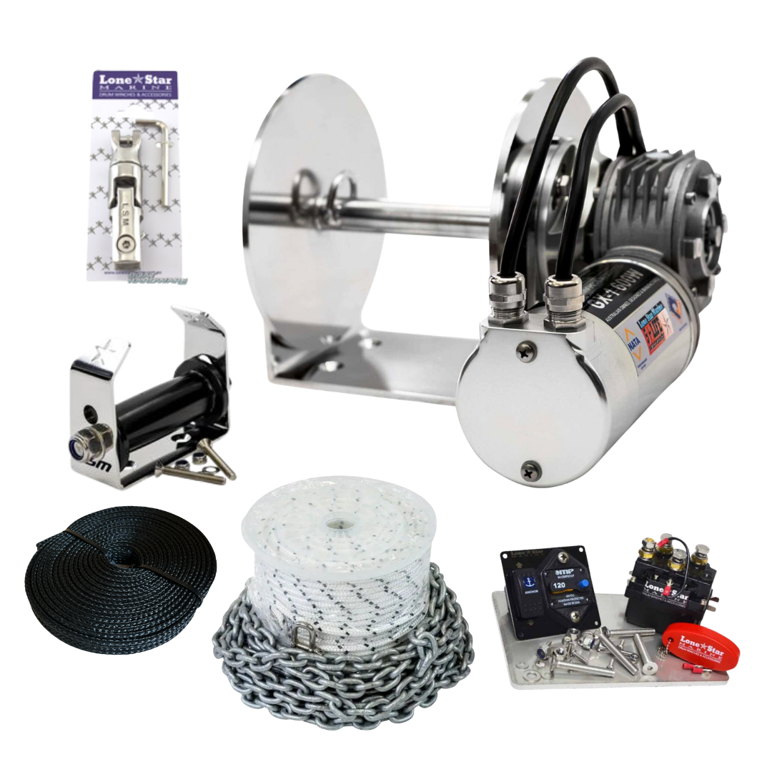 GX1 Winch - 60m x 6mm - Rope and Chain Combo