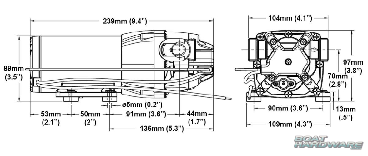 Boat Freshwater Pump - Jabsco Par-Max HD4 40PSI 12V - Image 5