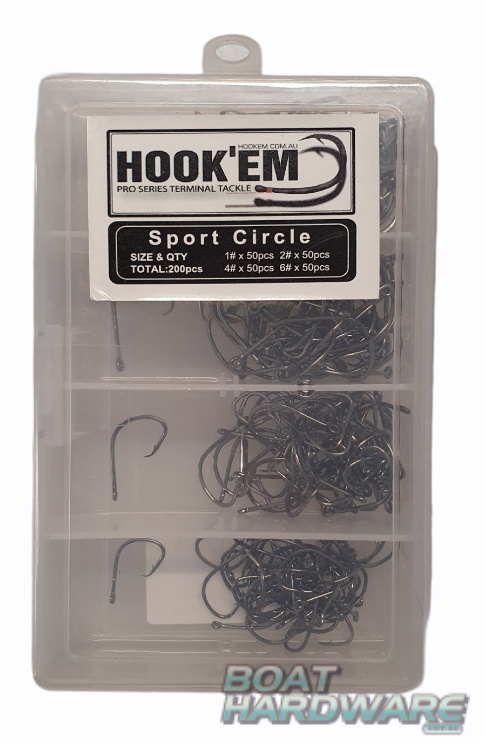 Octopus Circle Hooks 200pce Pack (50 each of Size #1 #2 #4 #6 ) - Image 3