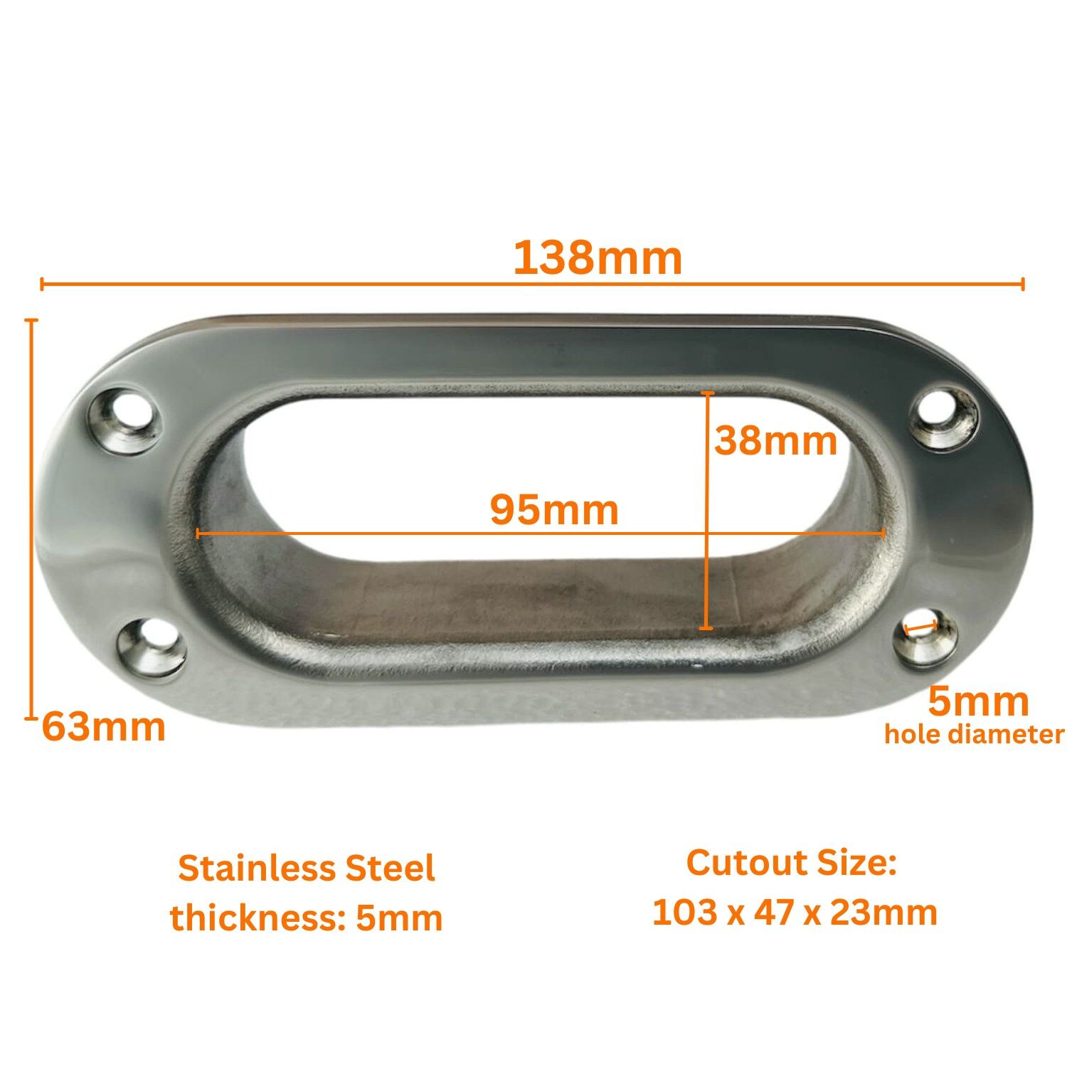 Hawse Pipe Oval - 138x63mm - Image 7