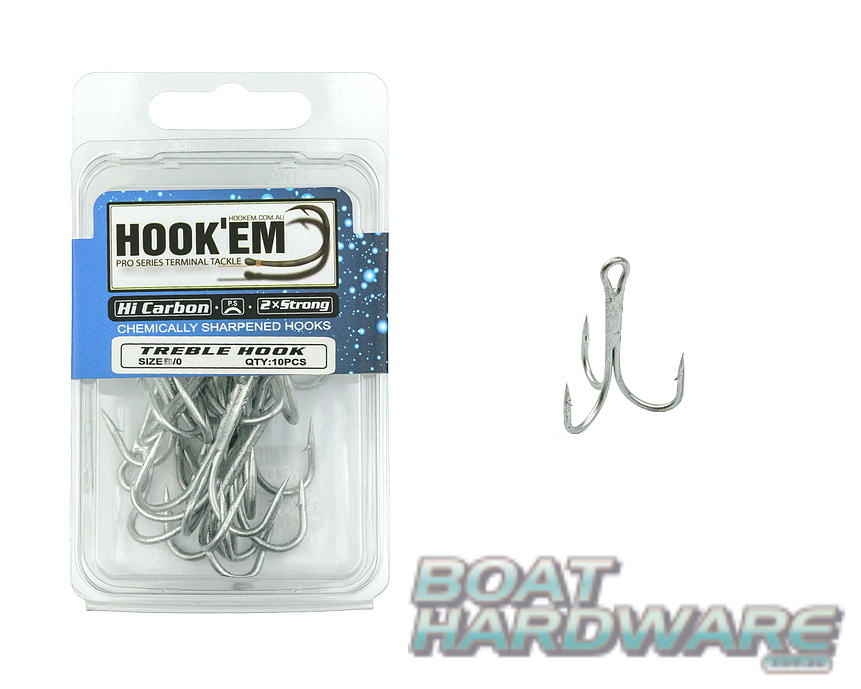 Size 1/0 Treble Hooks 10pce Blister Pack