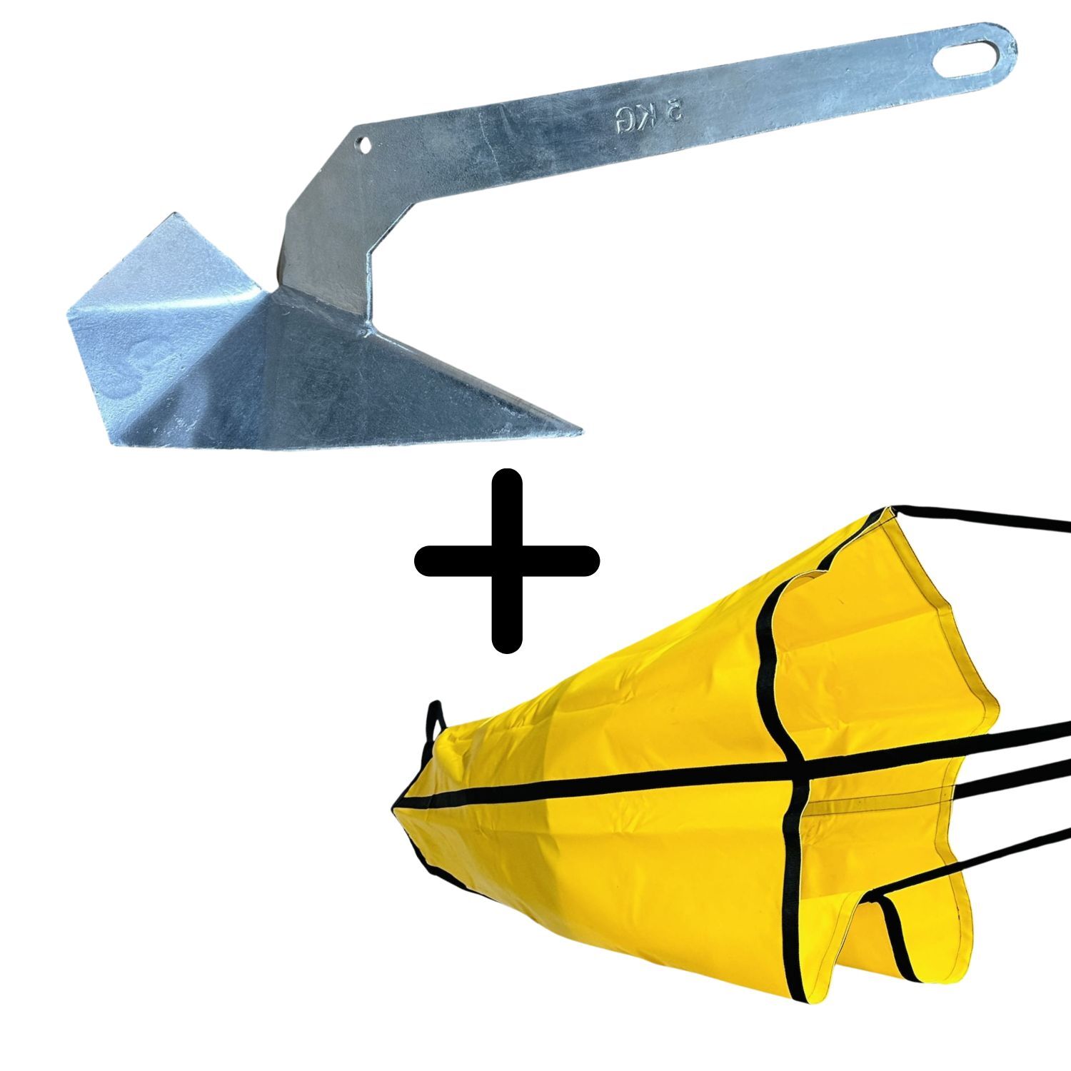 7.5kg Plough Anchor & Medium Sea Drogue Package