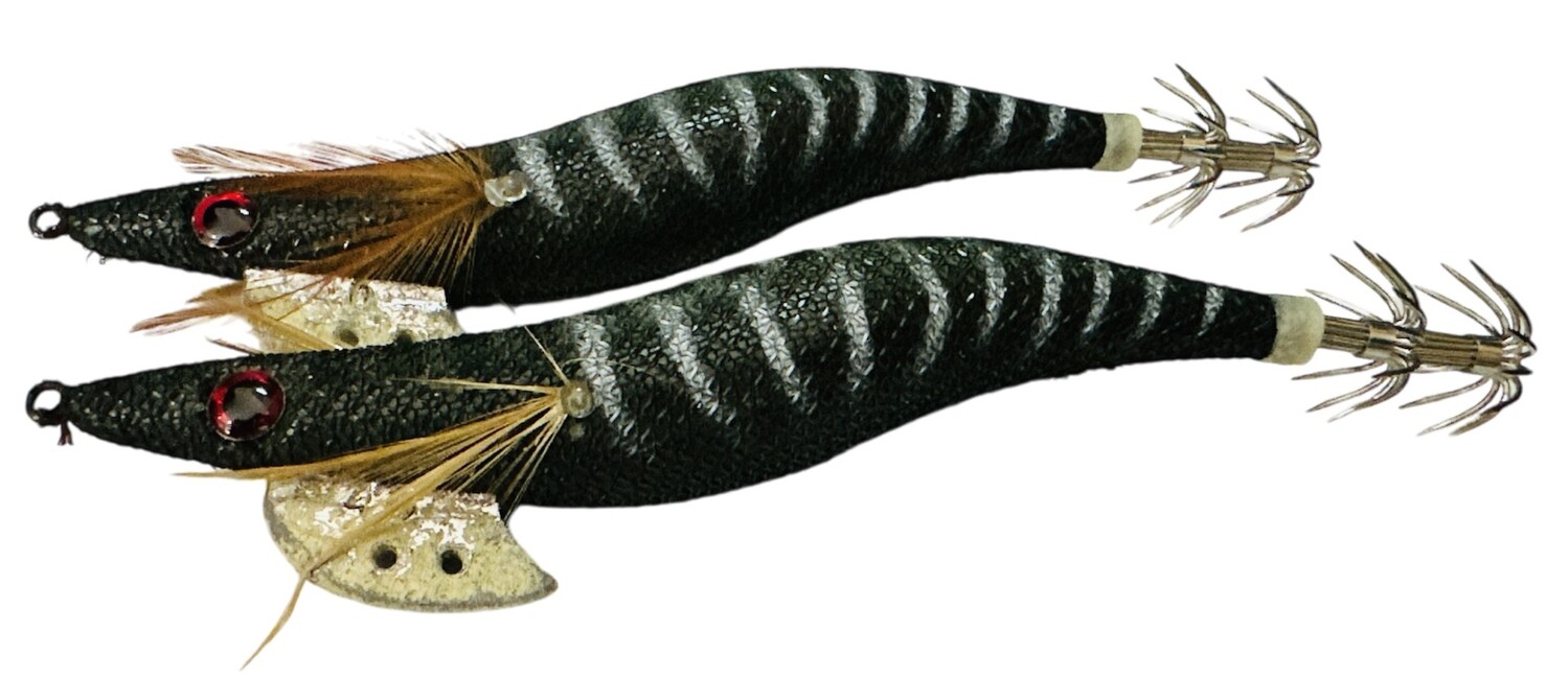 2 x Squid Jig Hosaku Master Pro 4 grams Black Stripe