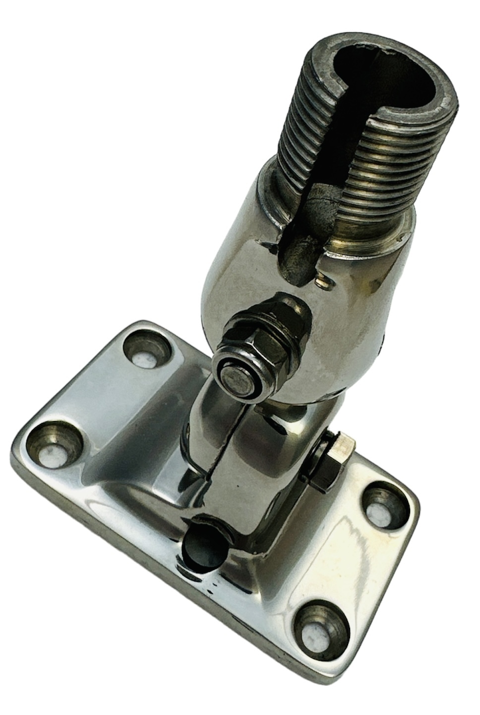 Antenna Ratchet Mount with Cable Hole - Stainless Steel - Image 3