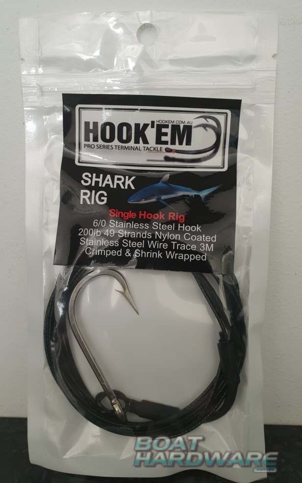 Shark/Game Rig 6/0 Single Hook with 200lb Wire Trace