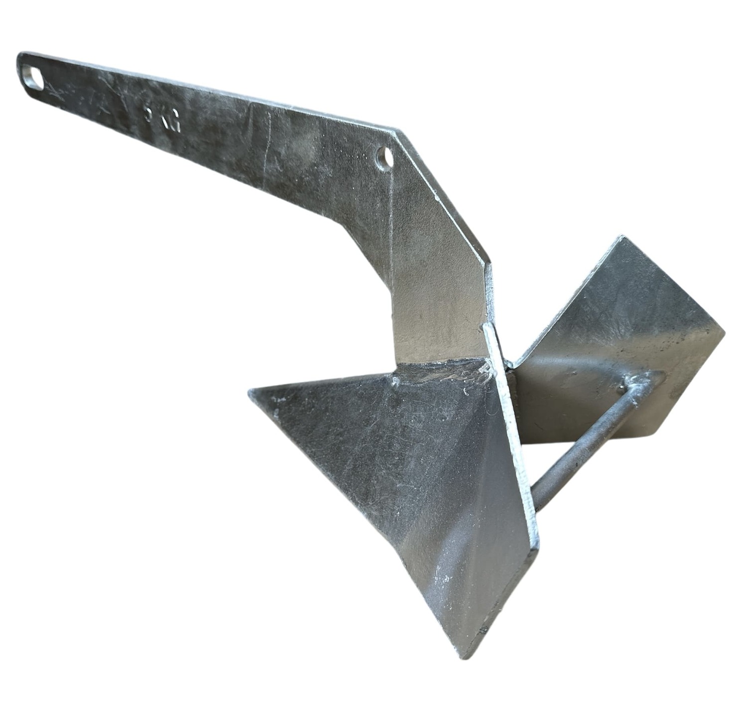 5kg Delta Style Plough Anchor - Galvanised Fixed Head - Image 3