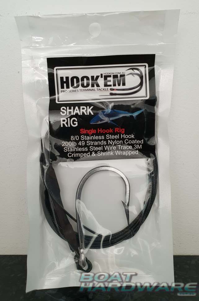 Shark/Game Rig 8/0 Single Hook with 200lb Wire Trace