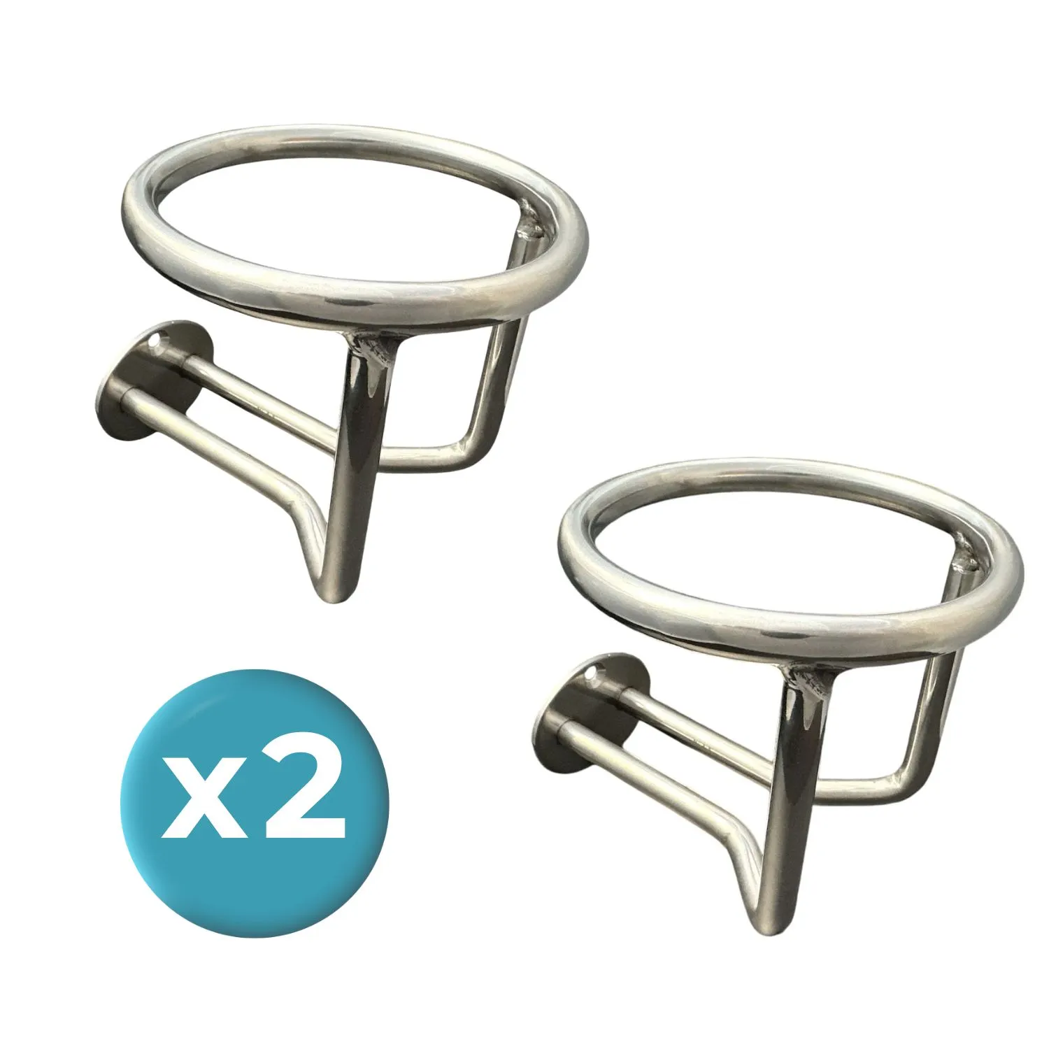 2 x Boat Cup Holders - 90mm cup width