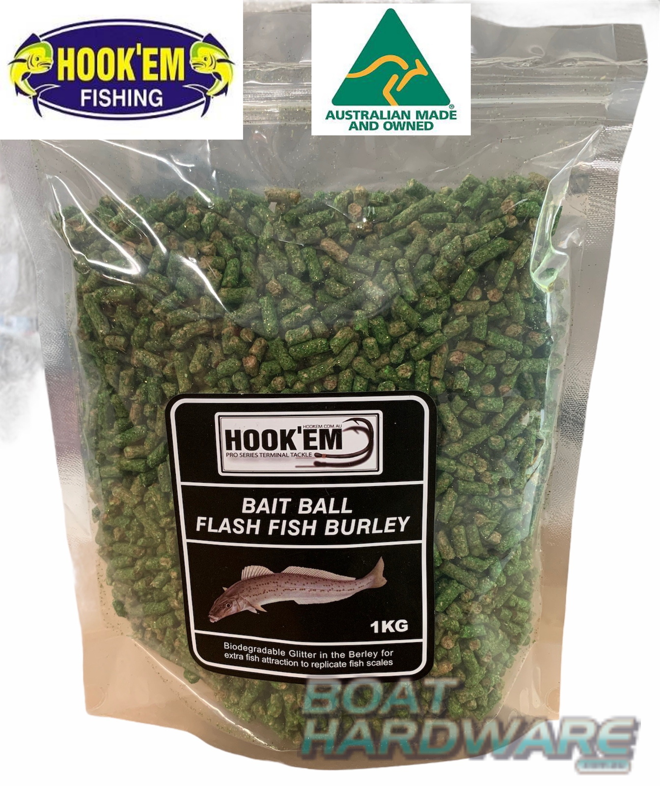 Berley Burley Bait GREEN SMALL Pellet Whiting Pack 1KG