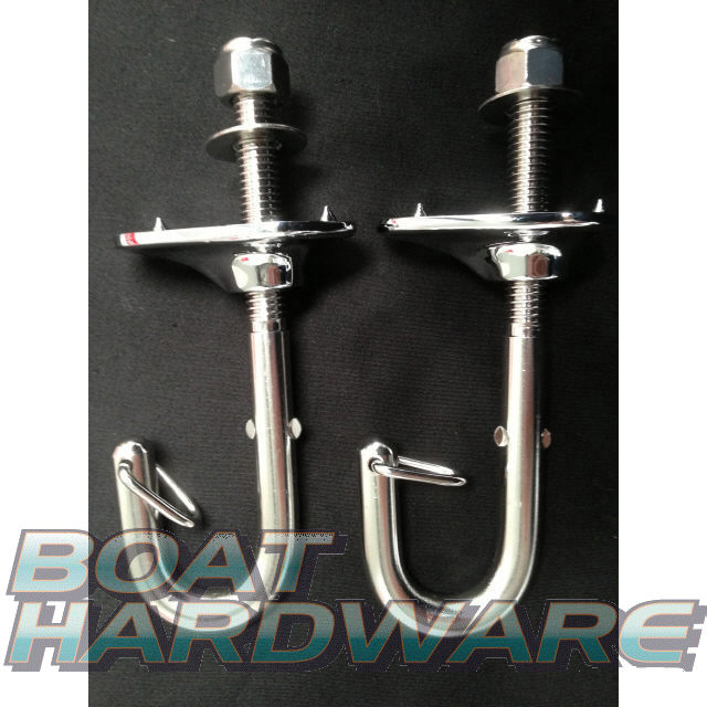2 x Boat Ski Hooks Stainless Steel for Ski Rope Transom mount - Image 3