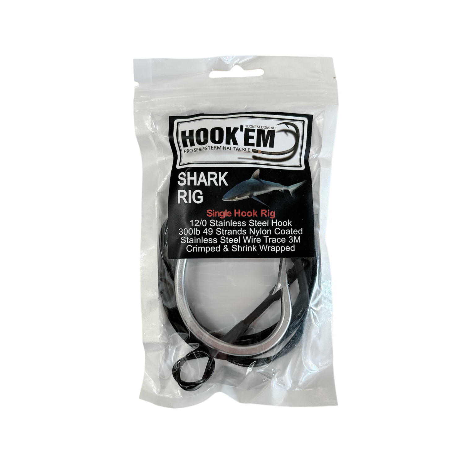 Shark/Game Rig 12/0 Single Hook with 300lb Wire Trace - Image 2