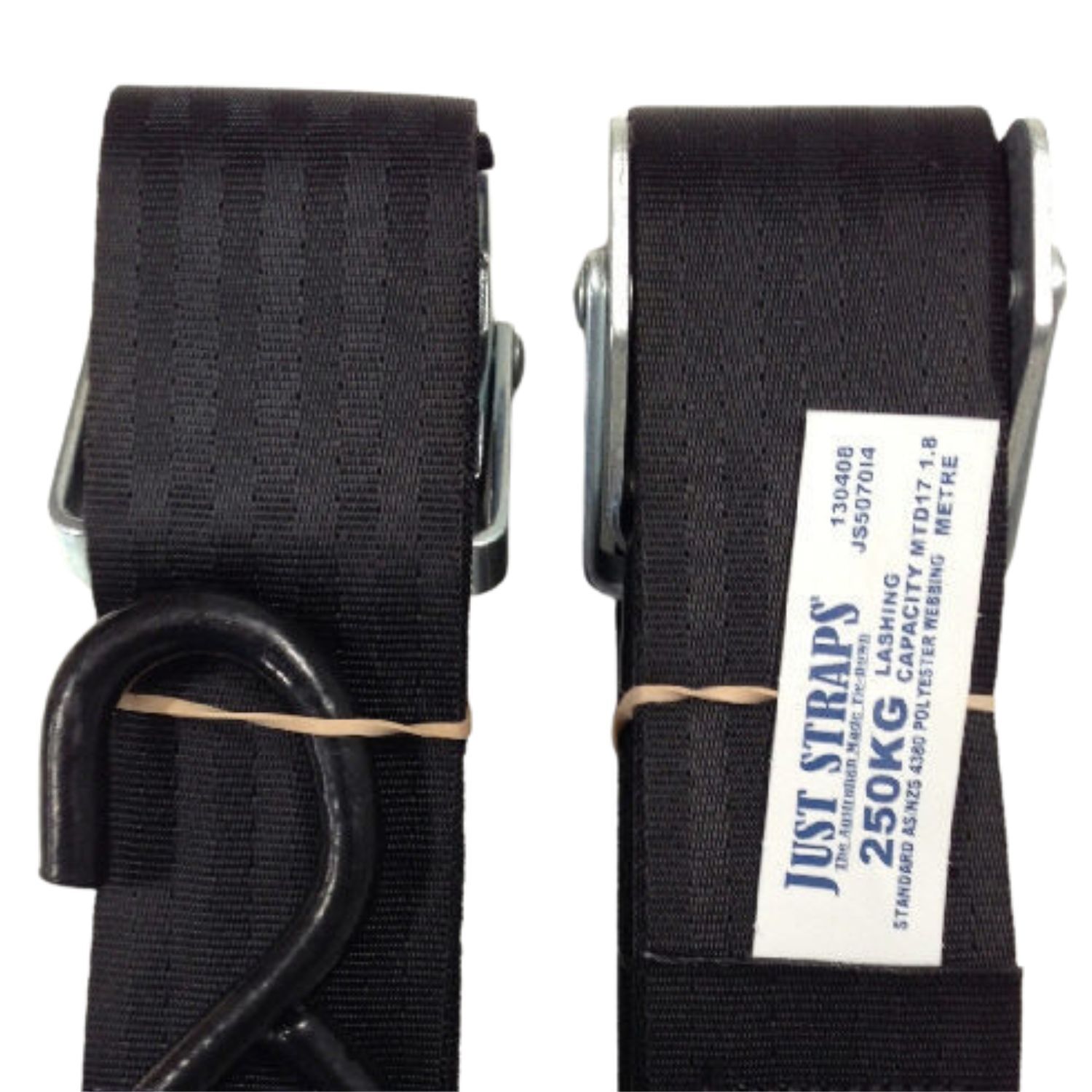 Transom Hook-to-Hook Tie Downs - 1.8m x 50mm - 2 pack - Image 2