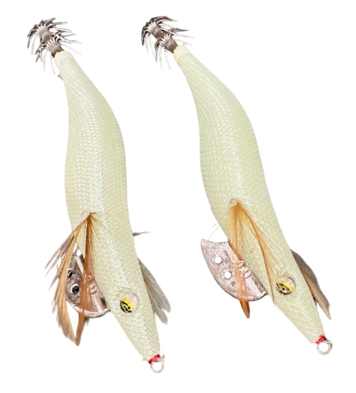 2 x Squid Jig Hosaku Master Pro 4 grams LUMO White with rattle