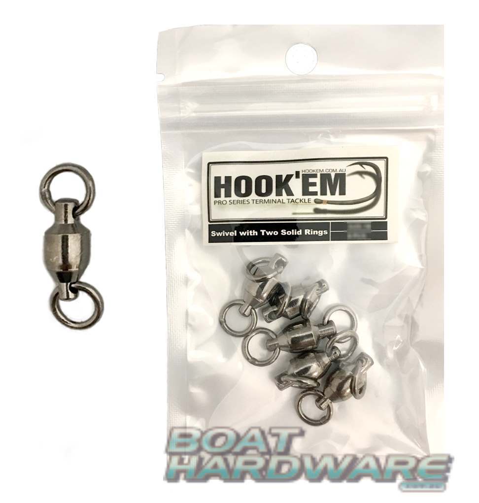 Size 7 Ball Bearing Swivel - 2 Solid Rings (Pack of 6)