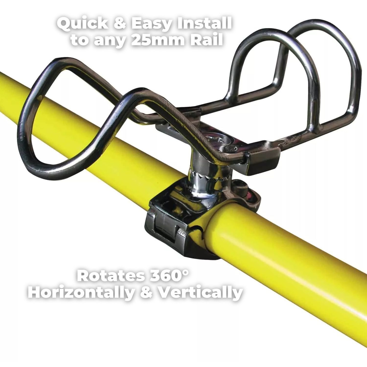 2 x Rail Mount Rod Holder - 25mm - Image 10
