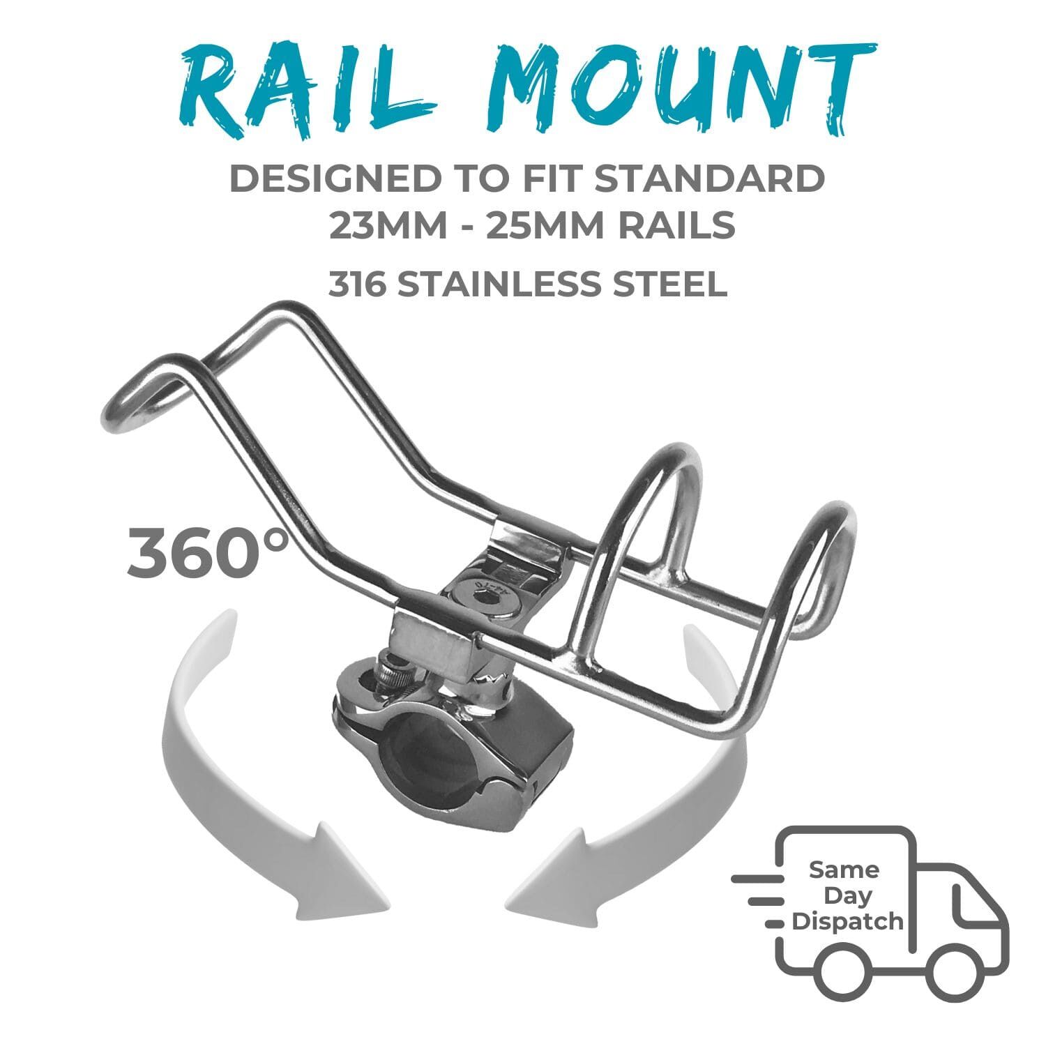 Rail Mount Rod Holder - 25mm - Image 9