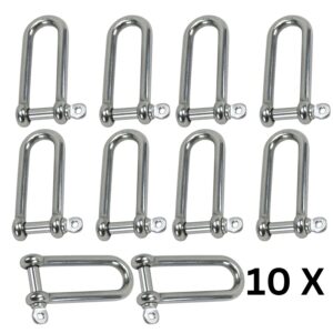 10 x Long D Shackle - 8mm