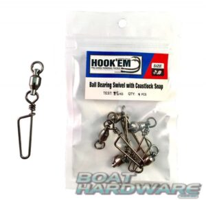 Size 6 Ball Bearing Swivel with Coastlock Snap (Pack of 6)
