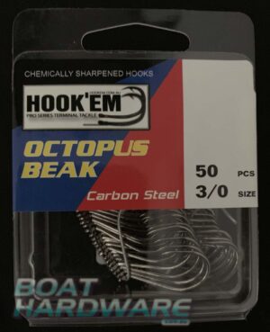 Octopus Beak Fishing Hooks – Size 3/0 (50 Pack)