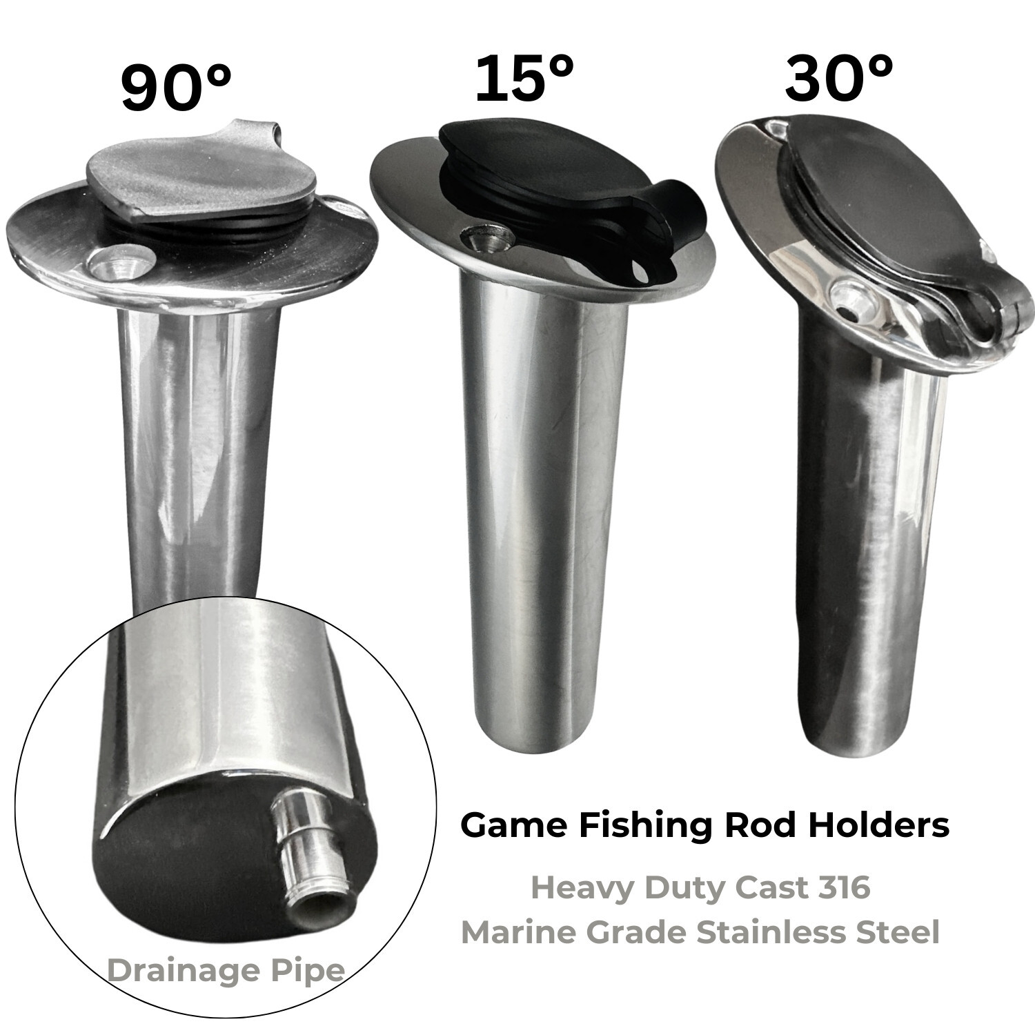 2 x Flush Mount Rod Holders – 30° – PVC Lined - Image 2