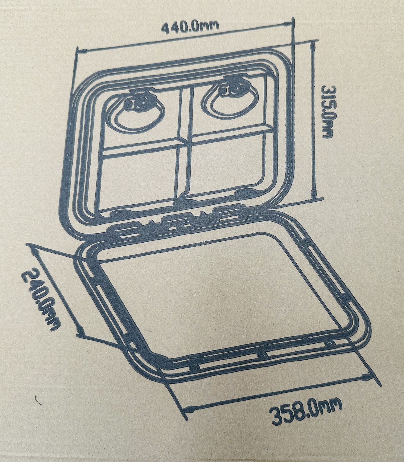 Deluxe Boat Hatch - 440 x 315mm - Image 7