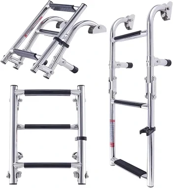 Folding Boat Ladder - Anti-slip 1 + 2 Steps - Image 4
